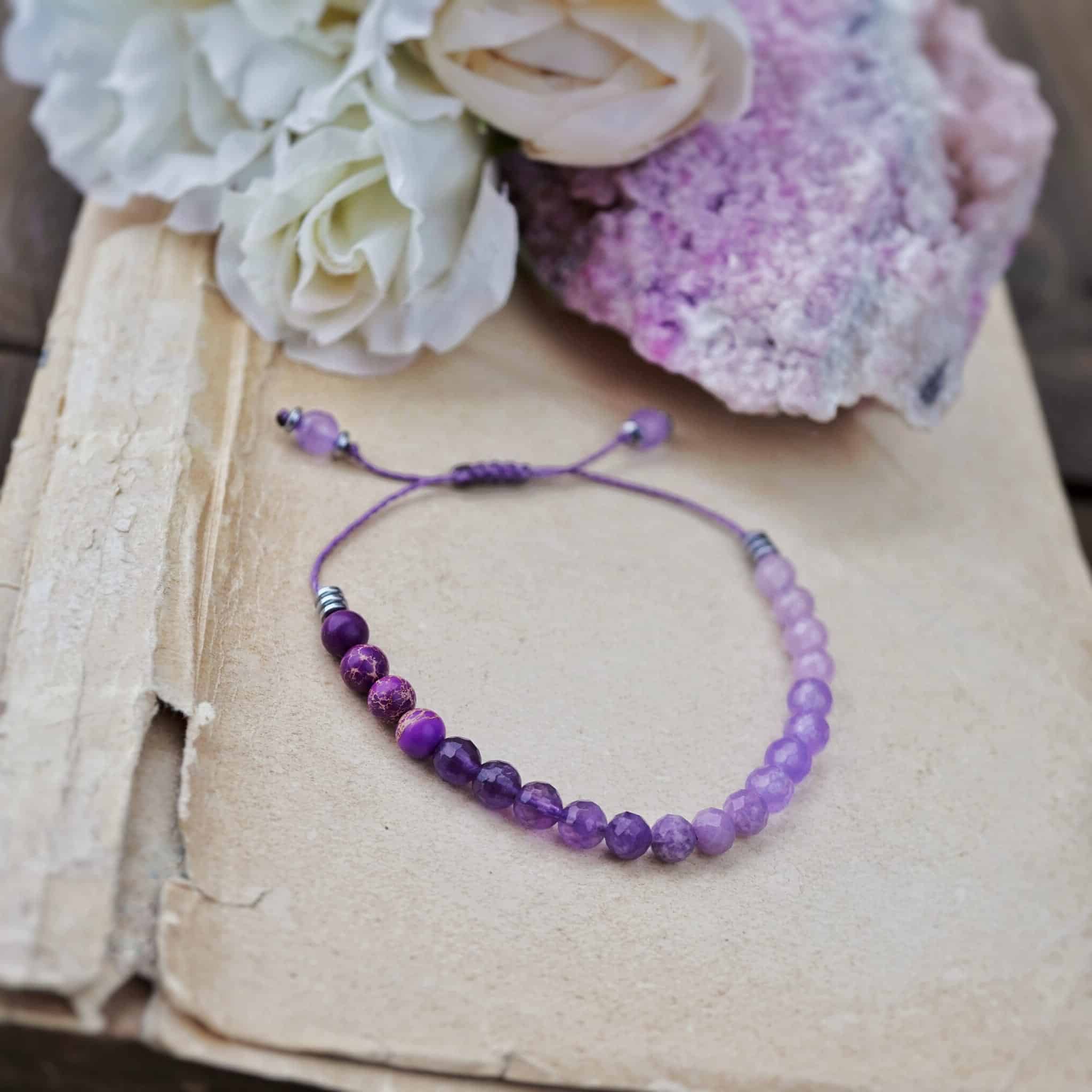 Bransoletka z Ametystem - Liliowa Wyobraźnia