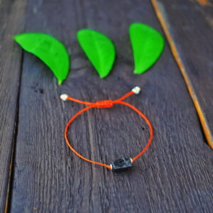 Minimalistyczna Bransoletka z Czarnym Turmalinem