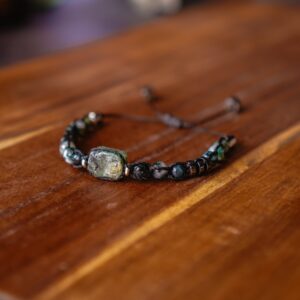 Bransoletka z Kyanitem Zielonym i Agatem Mszystym - Kolekcja Natury