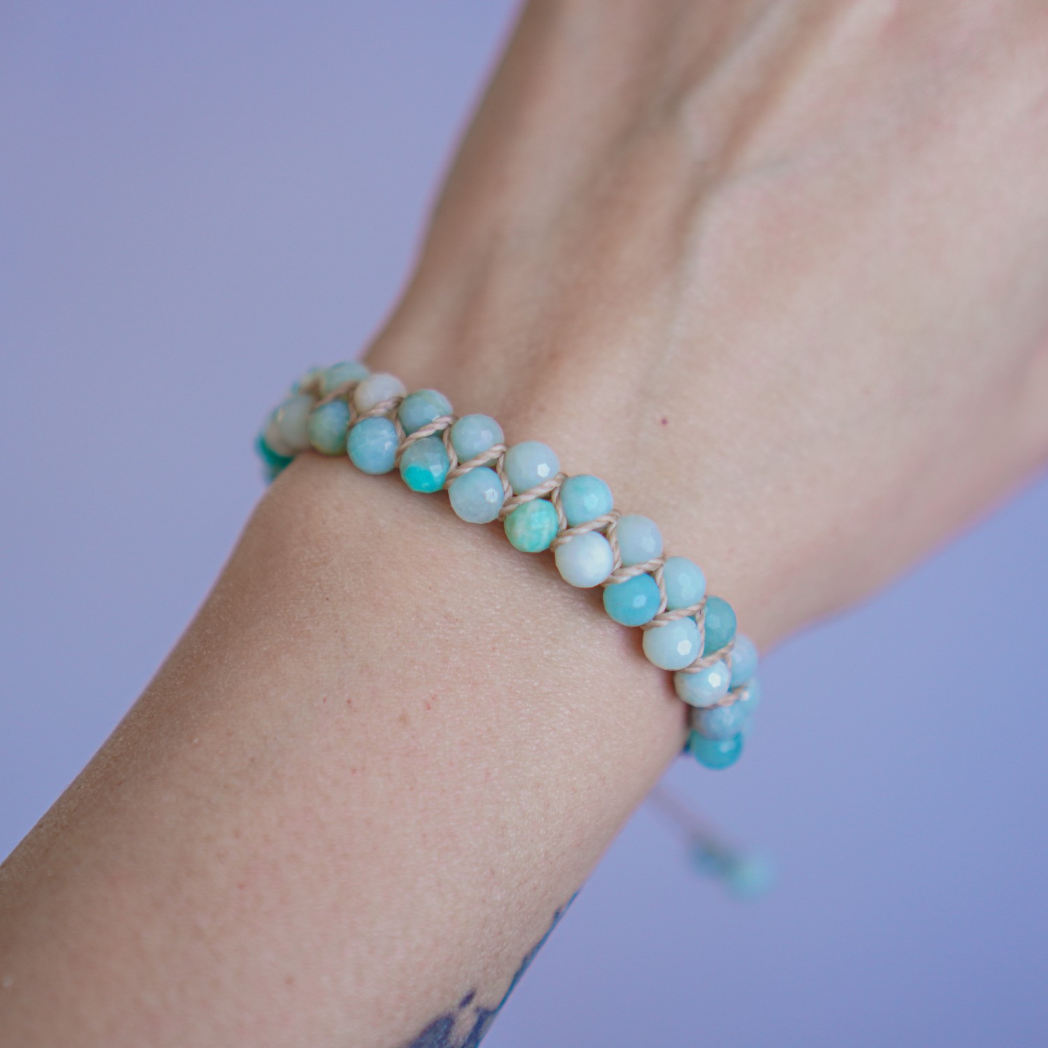 Dwurzędowa Bransoletka z Amazonitem - Elegancja i Moc Natury - obrazek 2