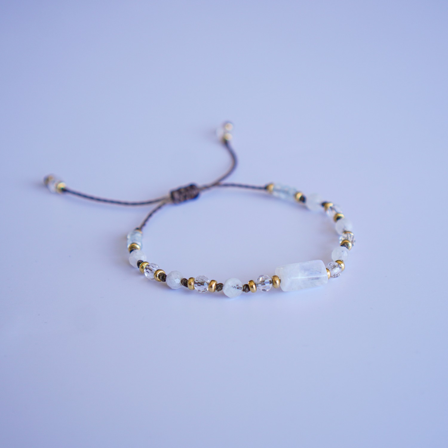 Bransoletka Łagodności - Kamień Księżycowy, Kryształ Górski