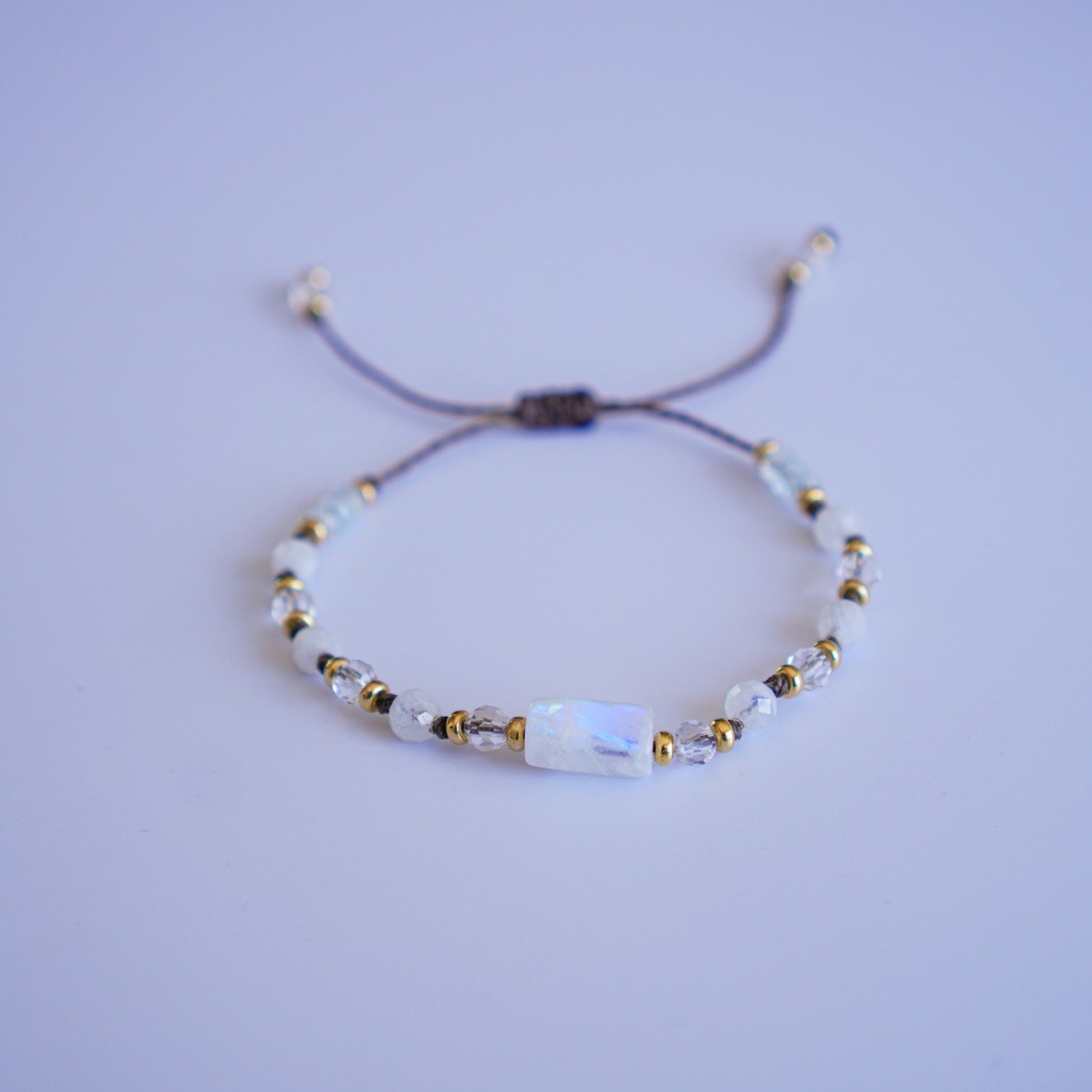 Bransoletka Łagodności - Kamień Księżycowy, Kryształ Górski - obrazek 3