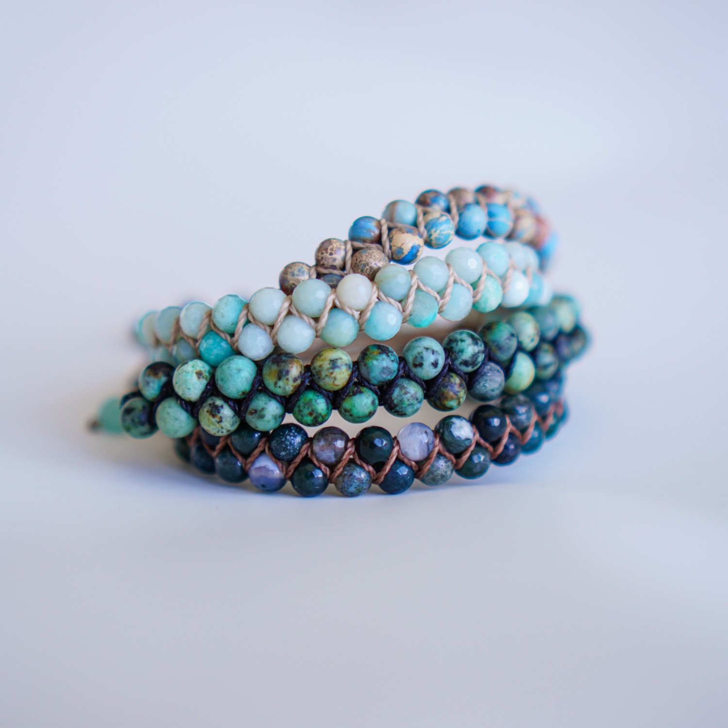 Dwurzędowa Bransoletka z Amazonitem - Elegancja i Moc Natury - obrazek 4