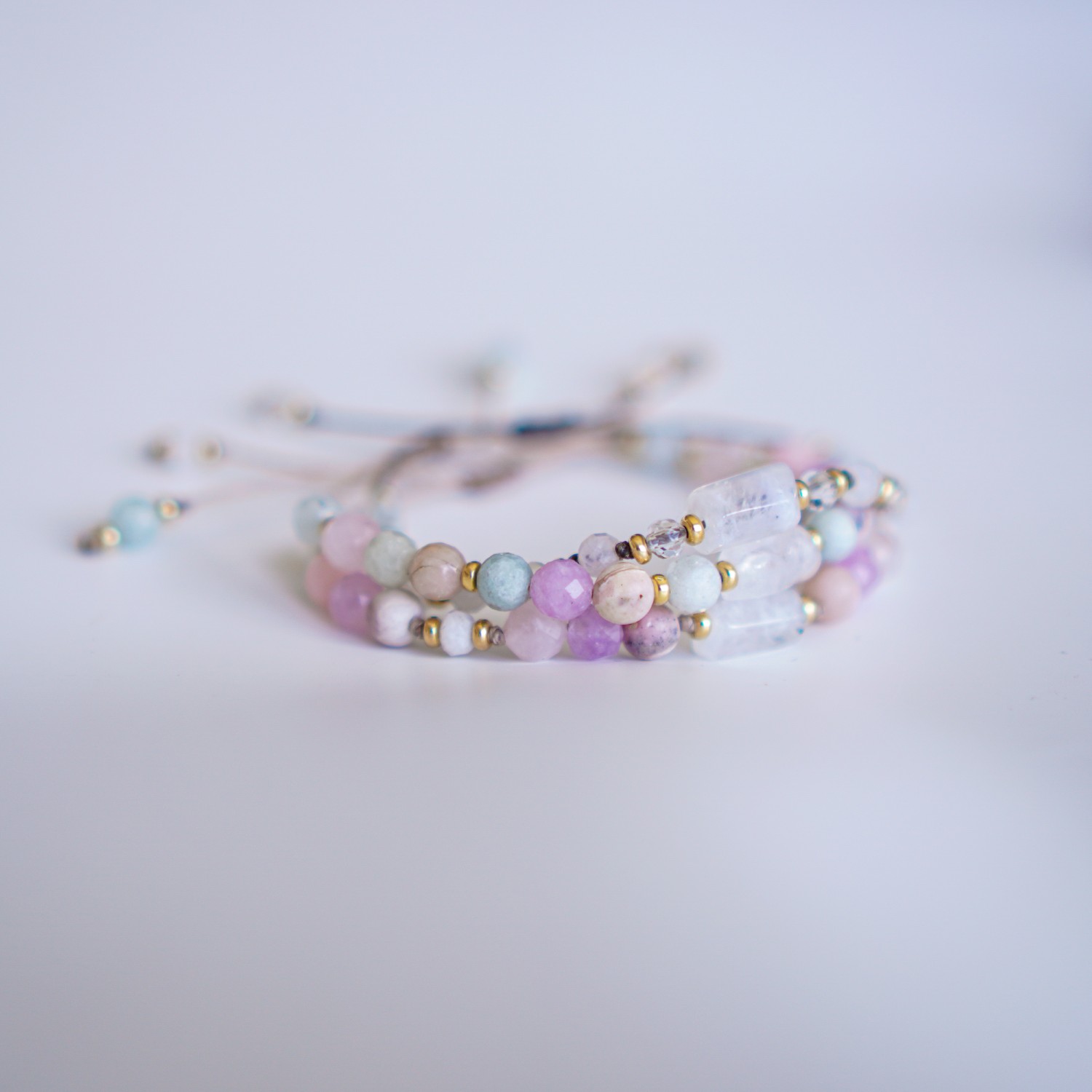 Bransoletka Łagodności - Kamień Księżycowy, Kryształ Górski - obrazek 5