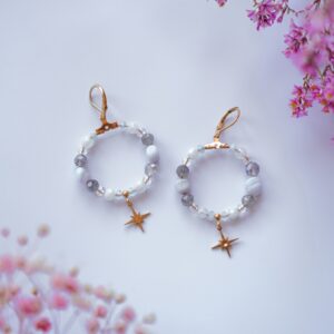 Subtelne kolczyki z labradorytem i naturalnymi kamieniami – SpiritDust