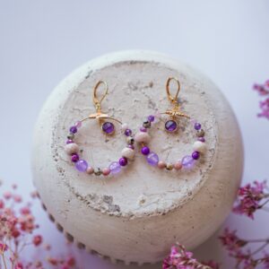 ręcznie robione kolczyki z kamieniem słonecznym SpiritDust