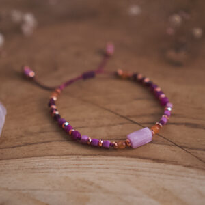 Bransoletka Siły i Miłości - Kunzyt, Rubin, Granat