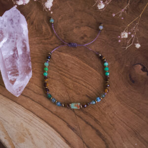 Bracelet of Vital Stones - Chrysoprase, Tiger's Eye