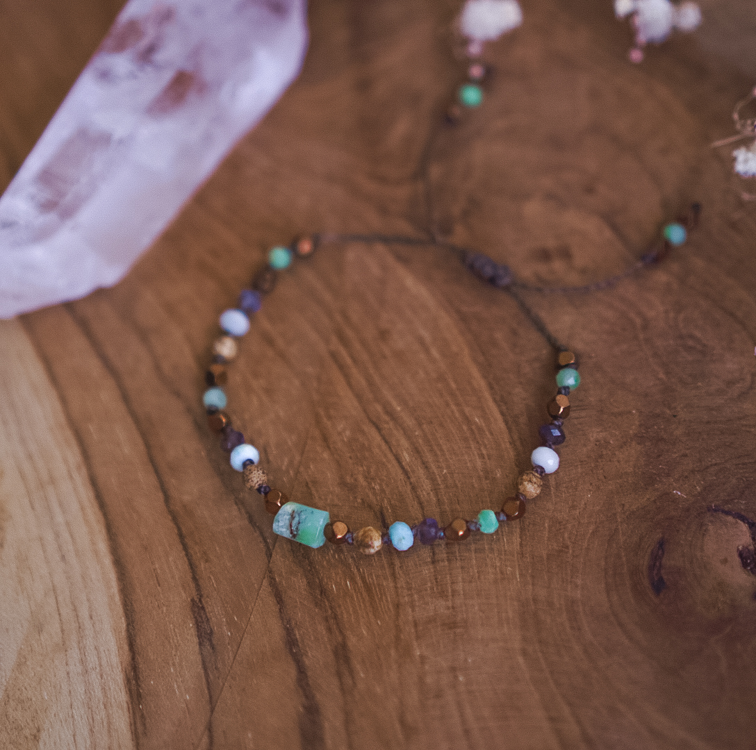 Power and Beauty Bracelet - Chrysoprase, Larimar, Labradorite - Image 4