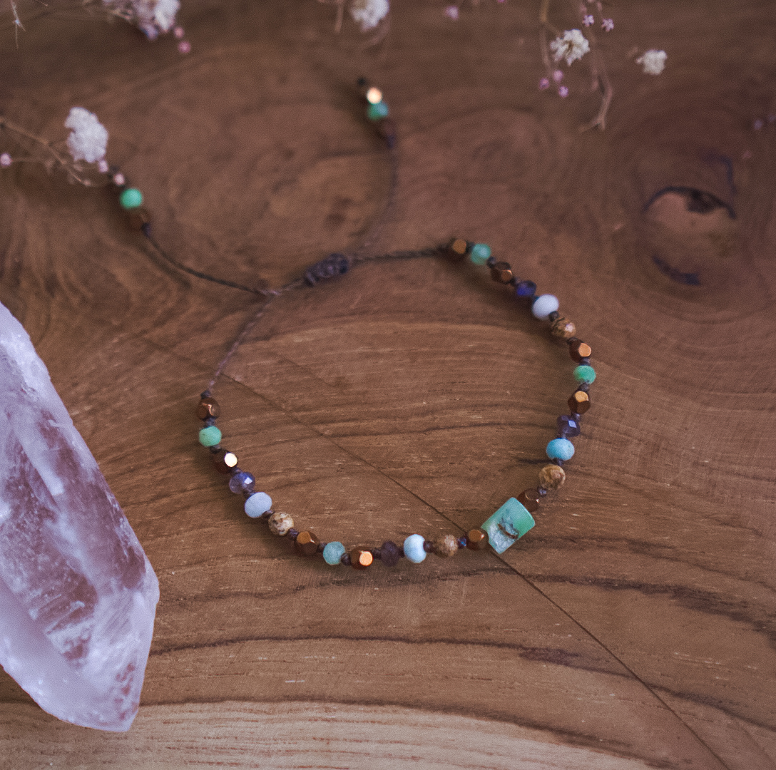 Power and Beauty Bracelet - Chrysoprase, Larimar, Labradorite - Image 3