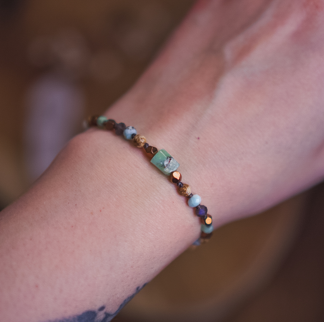 Power and Beauty Bracelet - Chrysoprase, Larimar, Labradorite - Image 2
