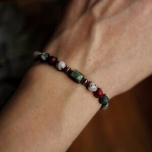 Magia Ziemi - Bransoletka z Serafinitem i Agatem Mszystym