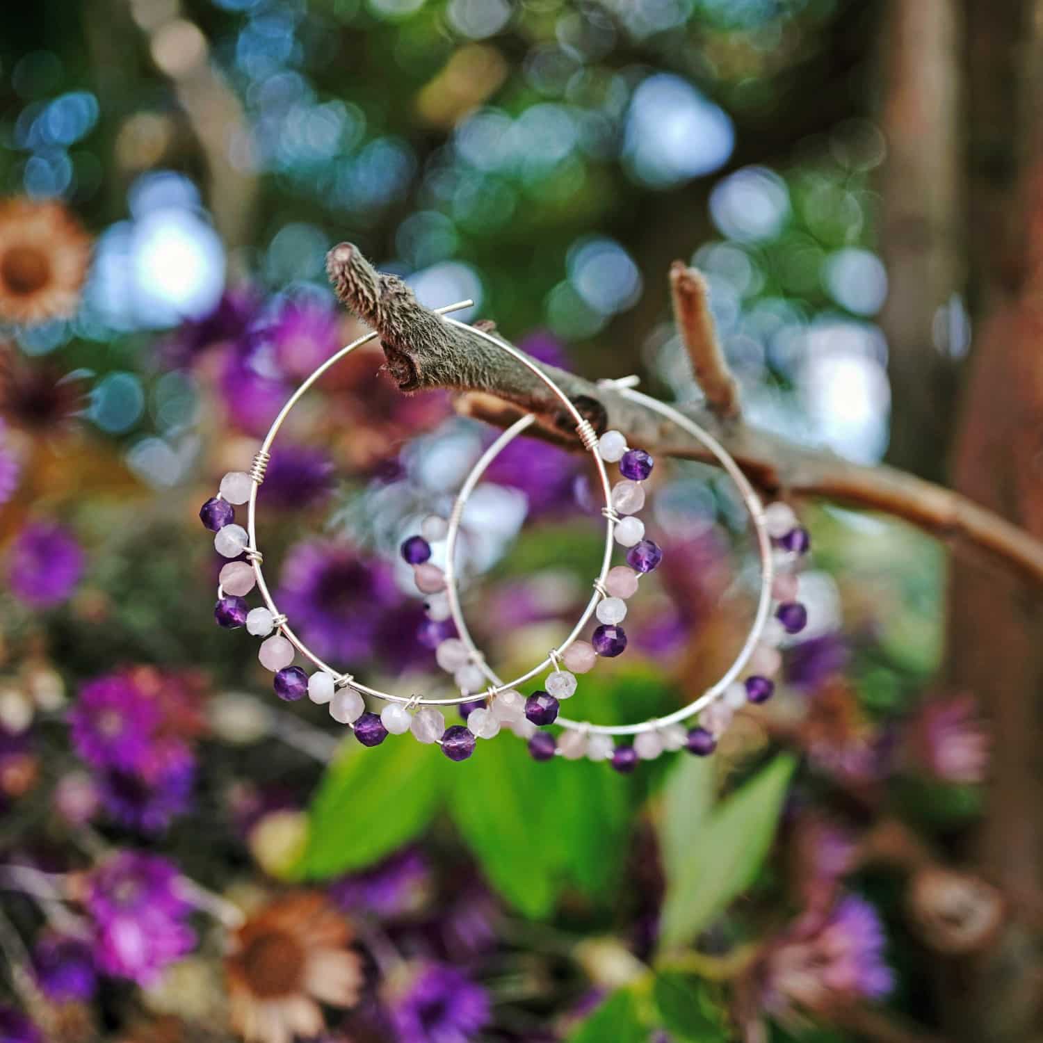 Kolczyki z kamieniem księżycowym – Światło Księżyca, srebro 925 - obrazek 2