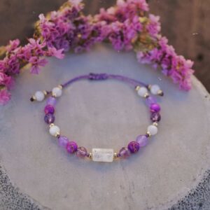 Bransoletka z Kamieniem Księżycowym i Ametrynem - Optymizm