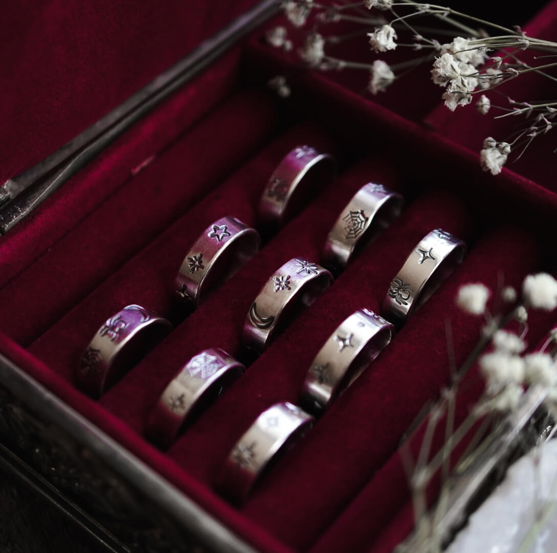 Srebrny Pierścionek Nocne Tajemnice - rozmiar 12.5 - obrazek 5