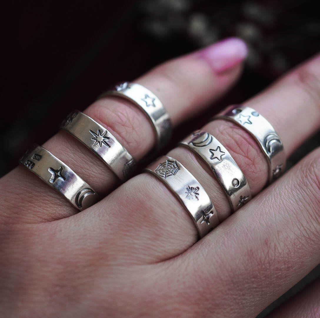 Srebrny Pierścionek Nocne Tajemnice - rozmiar 12.5 - obrazek 6