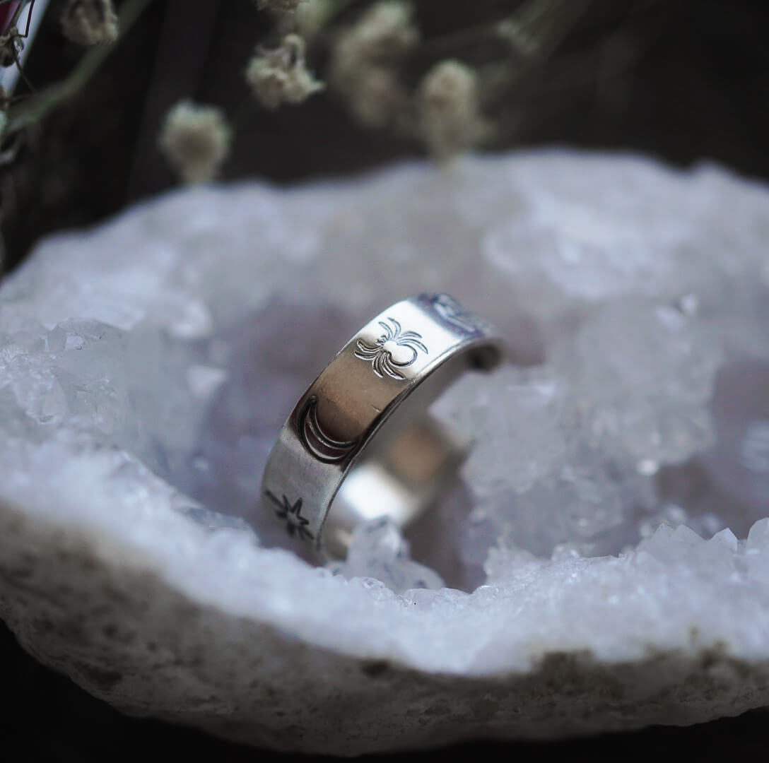 Silver Ring Night Secrets - size 13.