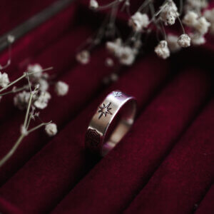 Srebrny Pierścionek Nocne Tajemnice - rozmiar 13