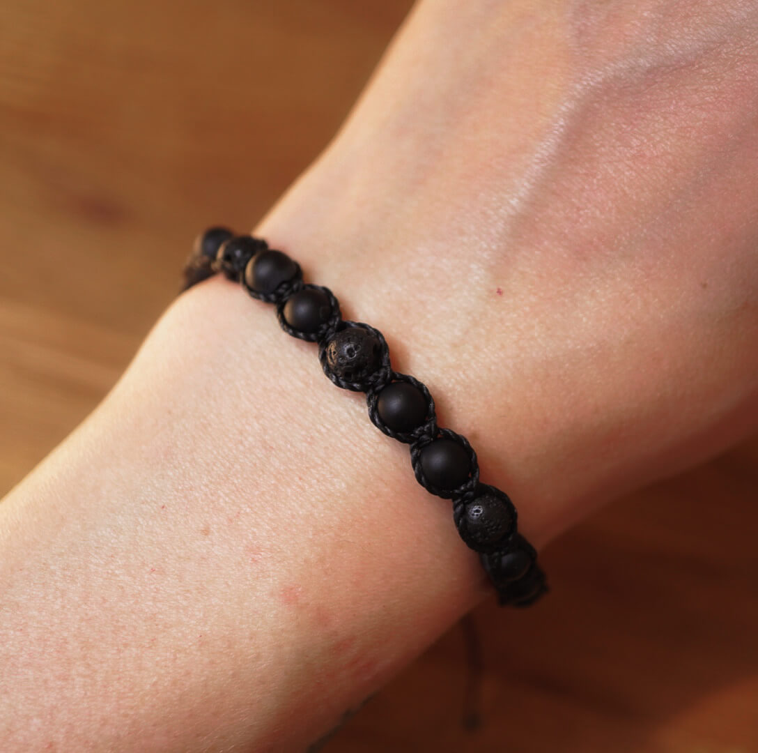 Elegance of the Elements: Onyx, Lava Bracelet - Image 2