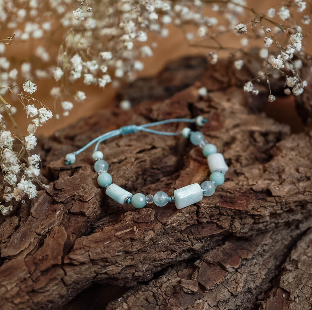 Blue Depth Bracelet - Larimar and Aquamarine in Harmony - Image 2