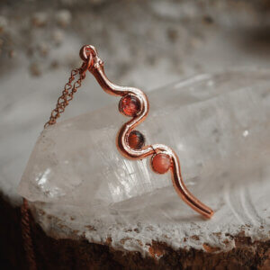 Snake with Sunstone and Smoky Quartz