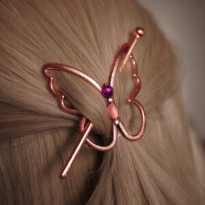 Spinka z Magią Opalu, Ametystu i Kamienia Księżycowego