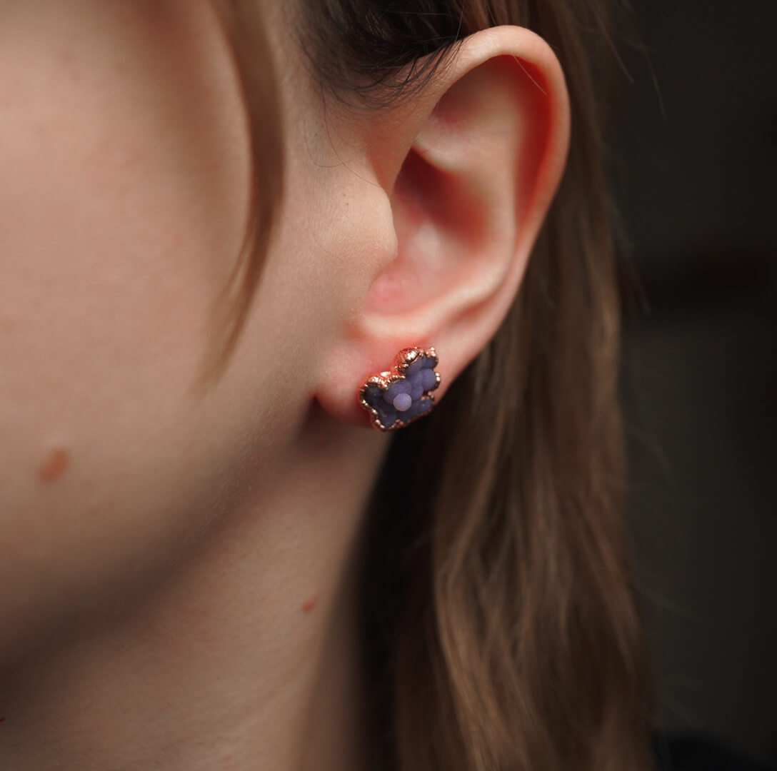 Magiczne Sztyfty z Agatem Winogronowym w Miedzi