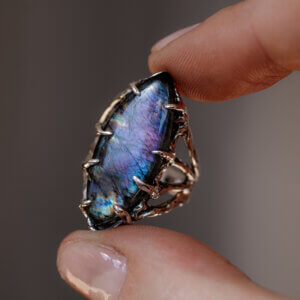 Ring with labradorite - Whisper of the Moon in silver r. 11,5
