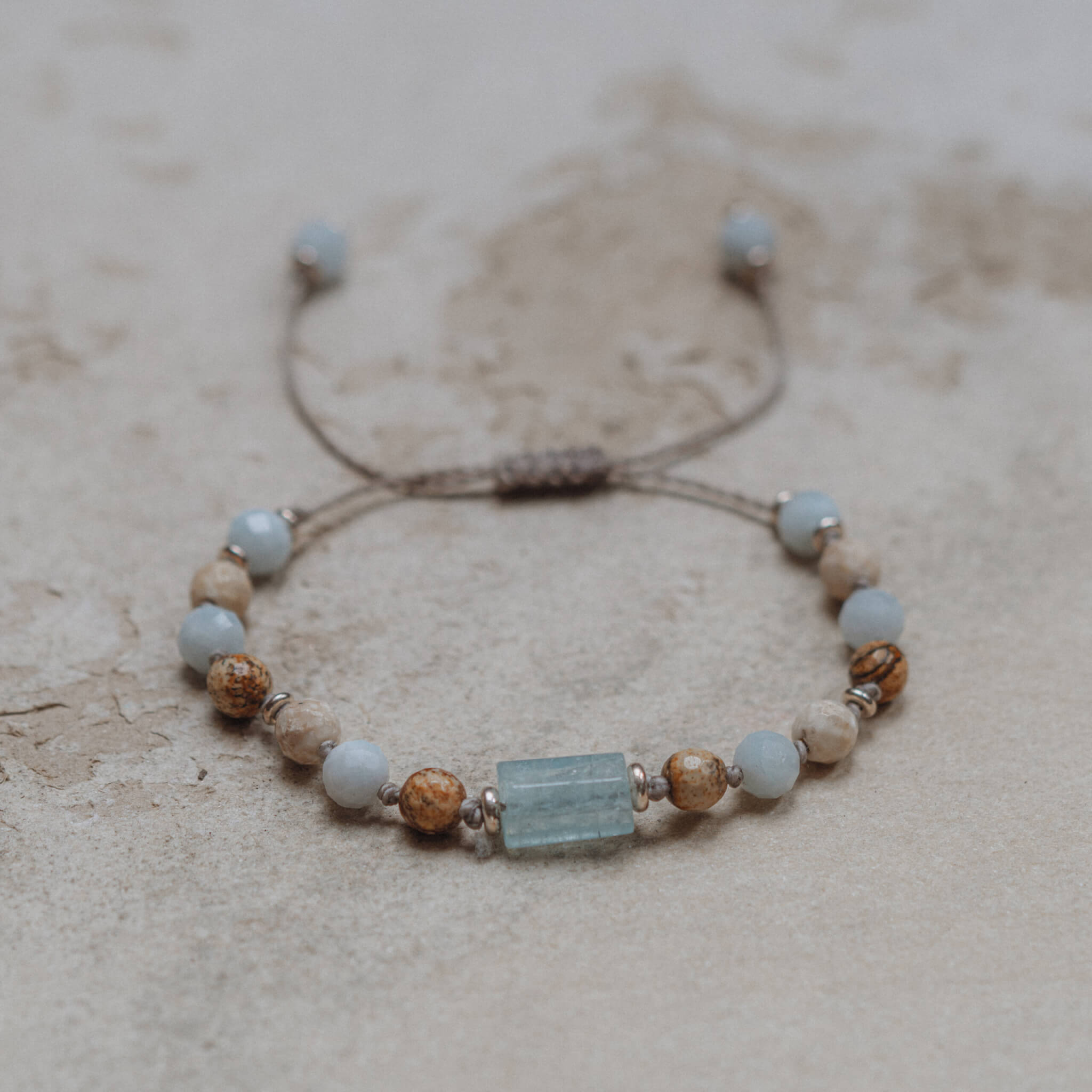 Bransoletka z akwamarynem i jaspisem „Ziemia i Woda” - obrazek 4