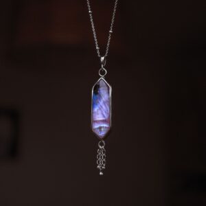 Silver necklace with moonstone - Lunar Veil